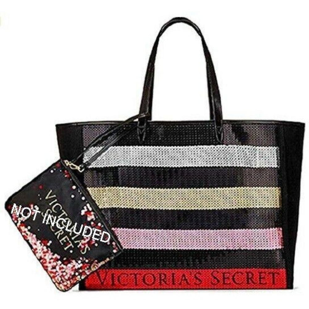 Victoria's Secret Limited Edition Black Embellished Glam Tote Bag